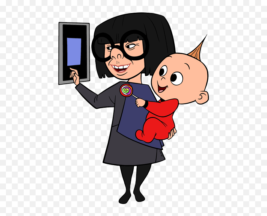 Incredibles 2 Clip Art - Jack Jack And Edna Transparent Edna Mode Incredibles 2 Coloring Pages Emoji,January Clipart