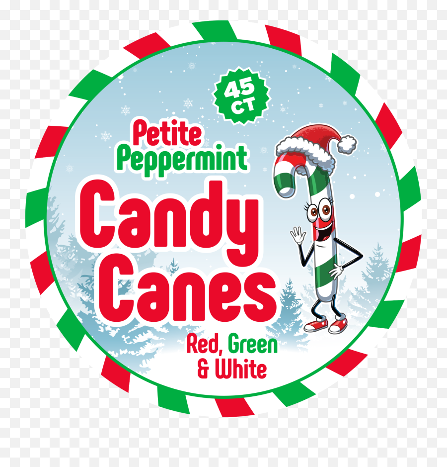 Mini Candy Canes - Red Green And White 45piece Jar Fictional Character Emoji,Canes Logo