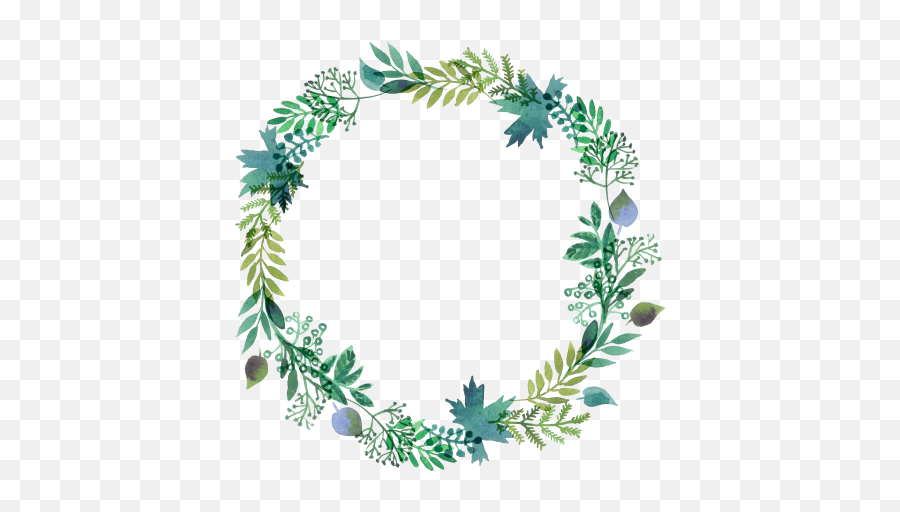 Wreaths Made Of Watercolor Leaves Png - Watercolor Wreath Leaves Png Emoji,Watercolor Wreath Png