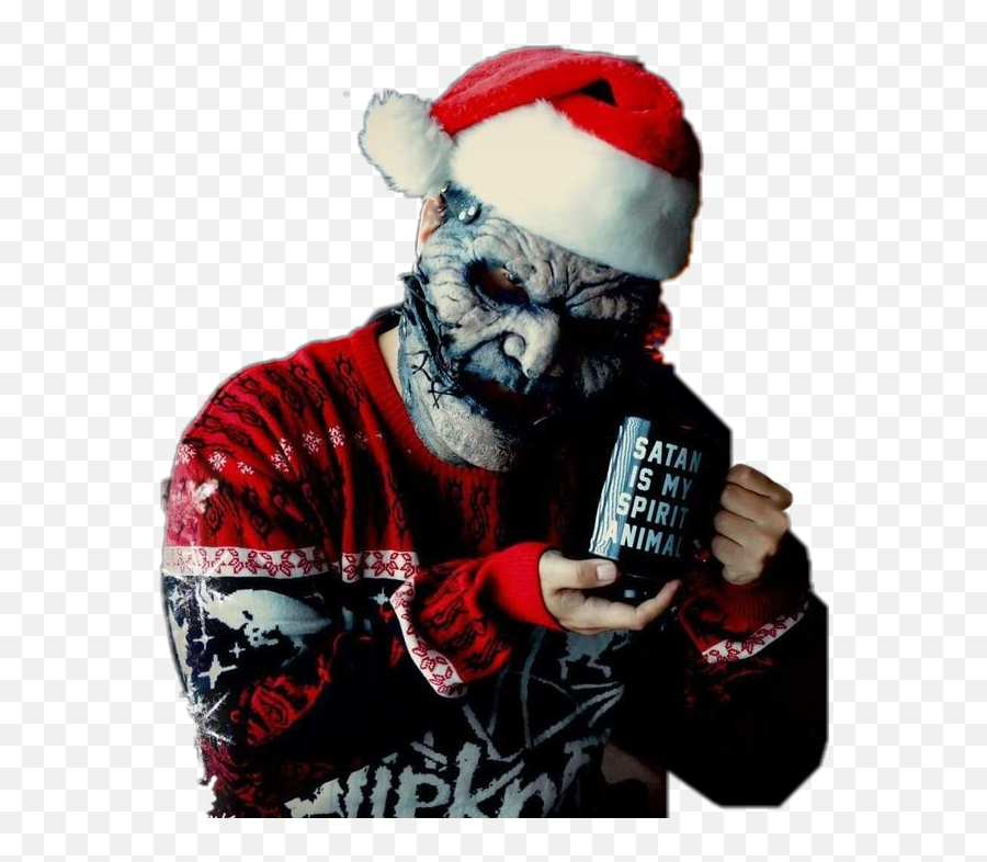 Santa Hat And Beard Png - Slipknot Christmas Santa Slipknot Navidad Emoji,Slipknot Logo Transparent