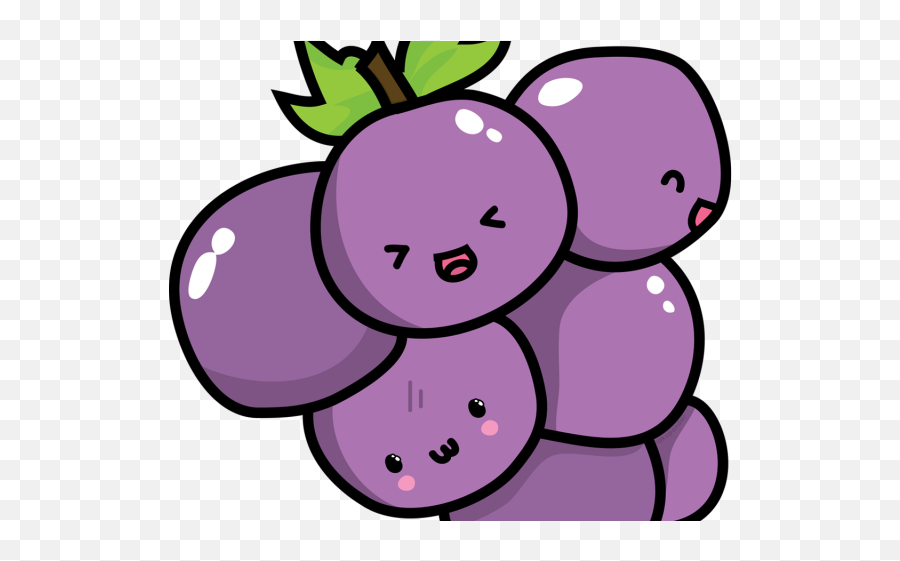 Grapes Clipart Kawaii - Cute Grapes Png Download Full Kawaii Grape Clipart Emoji,Grapes Clipart