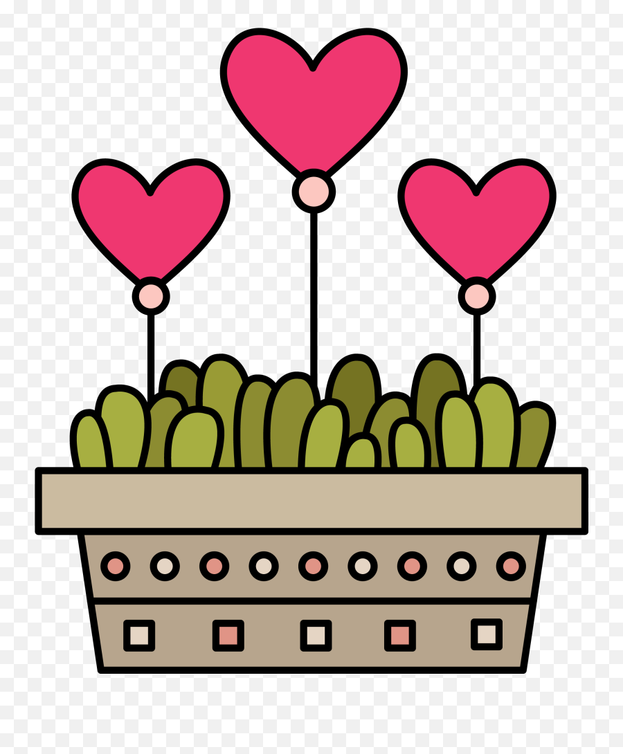 Hearts Flower Clipart Clip Art Digital Stamps - Hearts Plants Clipart Png Emoji,Plants Clipart