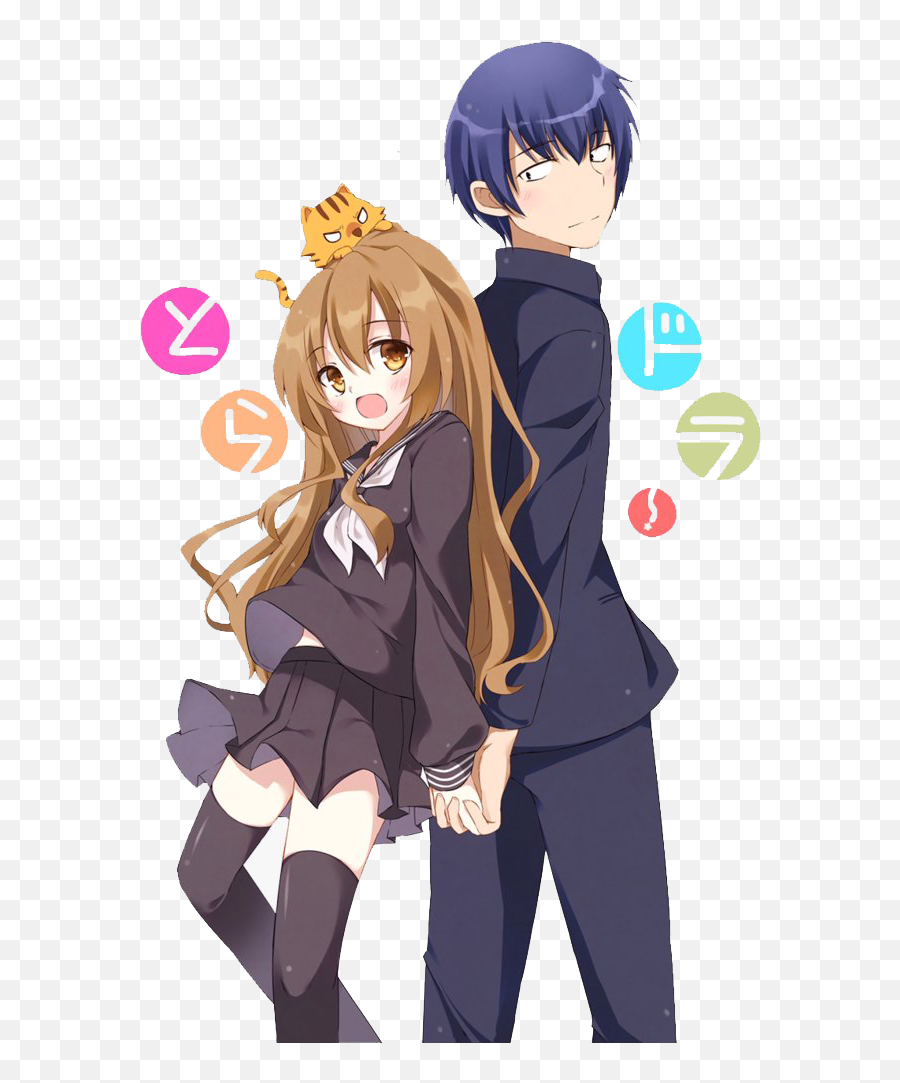 Anime Couple Transparent Png All - Toradora Taiga And Ryuuji Emoji,Anime Png