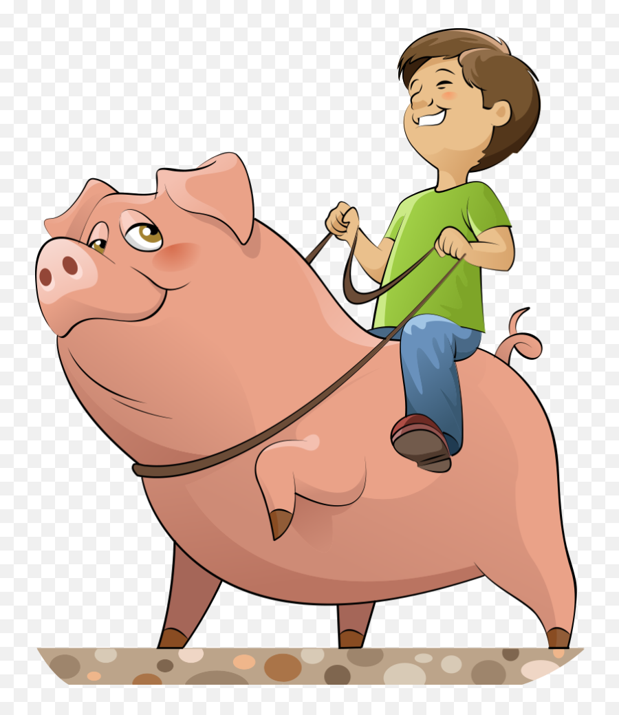 Domestic Pig Cartoon Royalty - Free Illustration Person Emoji,Free Pig Clipart