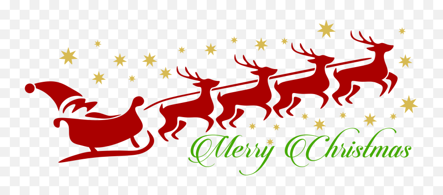 Santa - Transparent Santa And Reindeer Clipart Emoji,Santa Sleigh Clipart