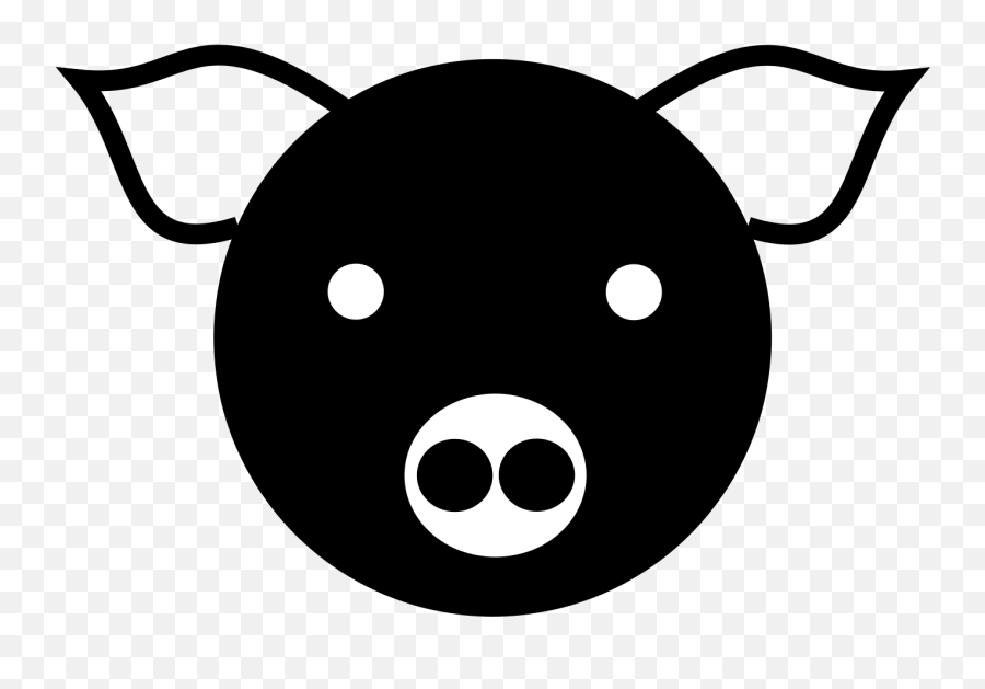 Free Pig Clipart - Clipart Pig Face Silhouette Emoji,Pig Clipart Black And White