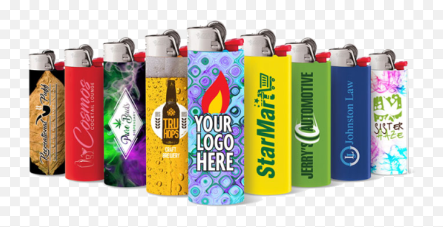 Custom Printed Full Color Bic Lighters - Custom Printed Lighters Emoji,Bic Logo