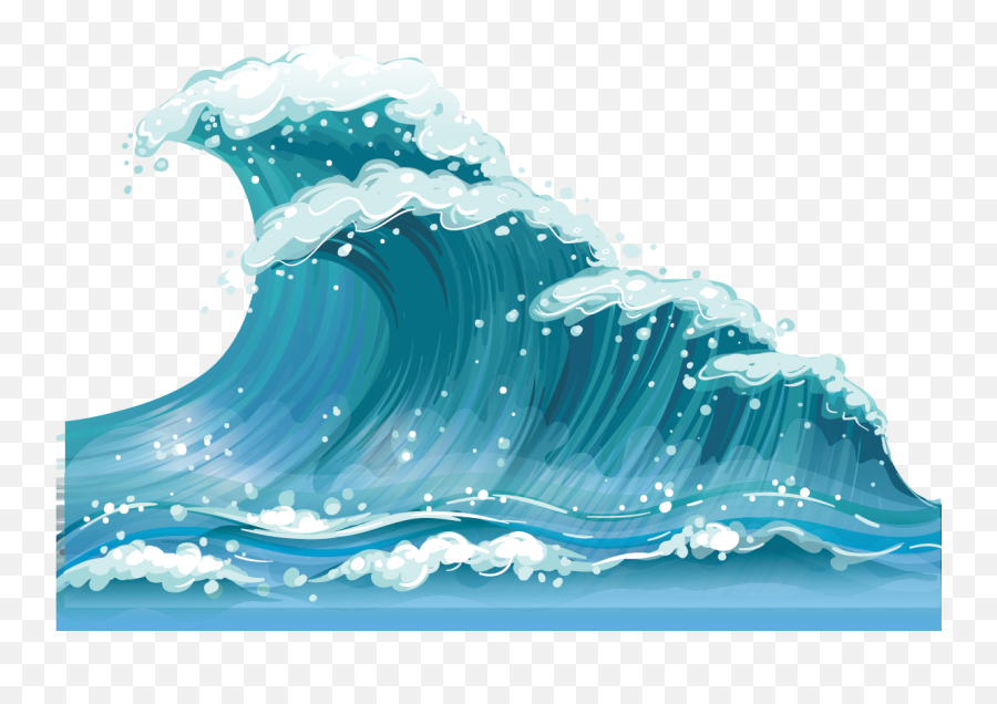 Wind Wave Clip Art - Sea Waves Png Vector Emoji,Ocean Waves Clipart