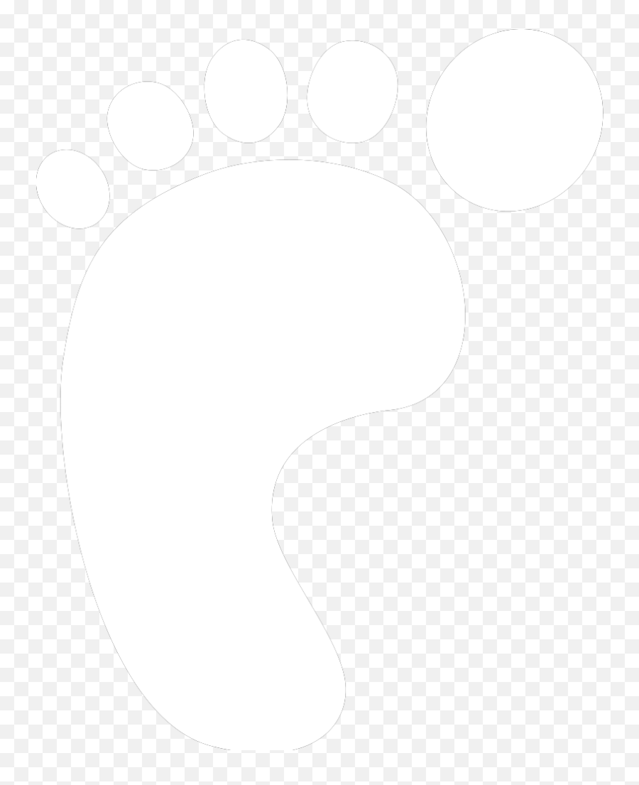 Baby Footprint In White Clip Art At - White Footprint Emoji,Footprint Png