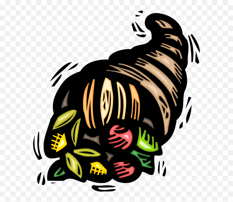 Vector Illustration Of Cornucopia Horn Of Plenty With - Language Emoji,Cornucopia Clipart