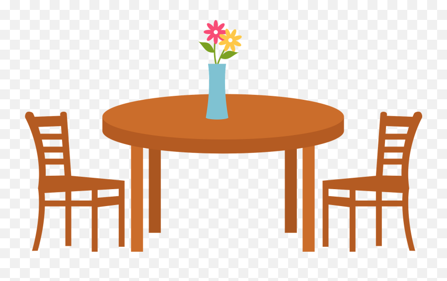 Table With Vase And Chairs Clipart Free Download Emoji,Table Clipart Png