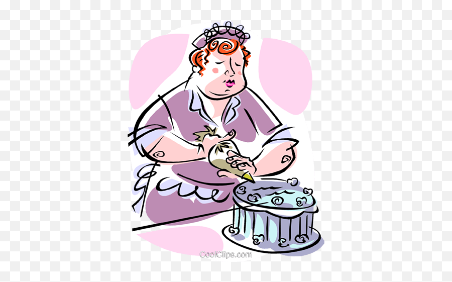 Cake Decorator Baker Royalty Free Vector Clip Art - Cake Decorating Supply Emoji,Baker Clipart