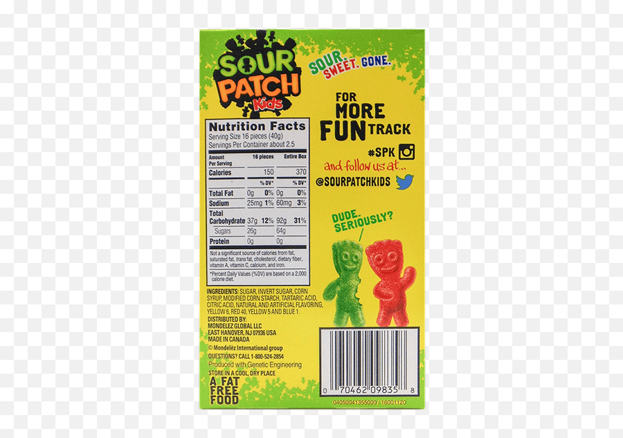 Sour Patch Kids Theater Box - Back Of Sour Patch Kids Emoji,Sour Patch Kids Png