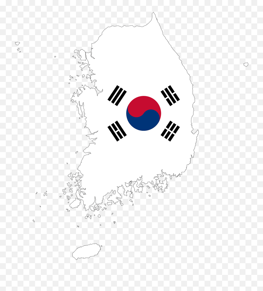Onlinelabels Clip Art South Korea Map - Korean Flag Emoji,Korean Flag Png