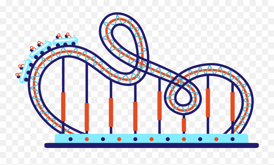 Roller Coaster Clipart - Montaña Rusa Dibujo Png Emoji,Roller Coaster Clipart