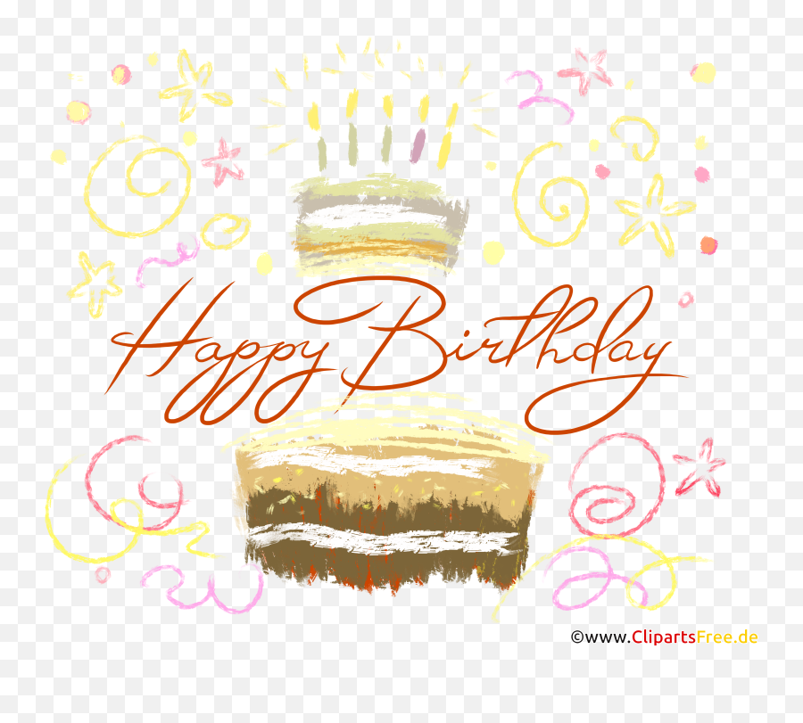 Clipart Para Un Cumpleaños Con Pastel Y Letras Hermosas Emoji,Feliz Cumpleaños Clipart