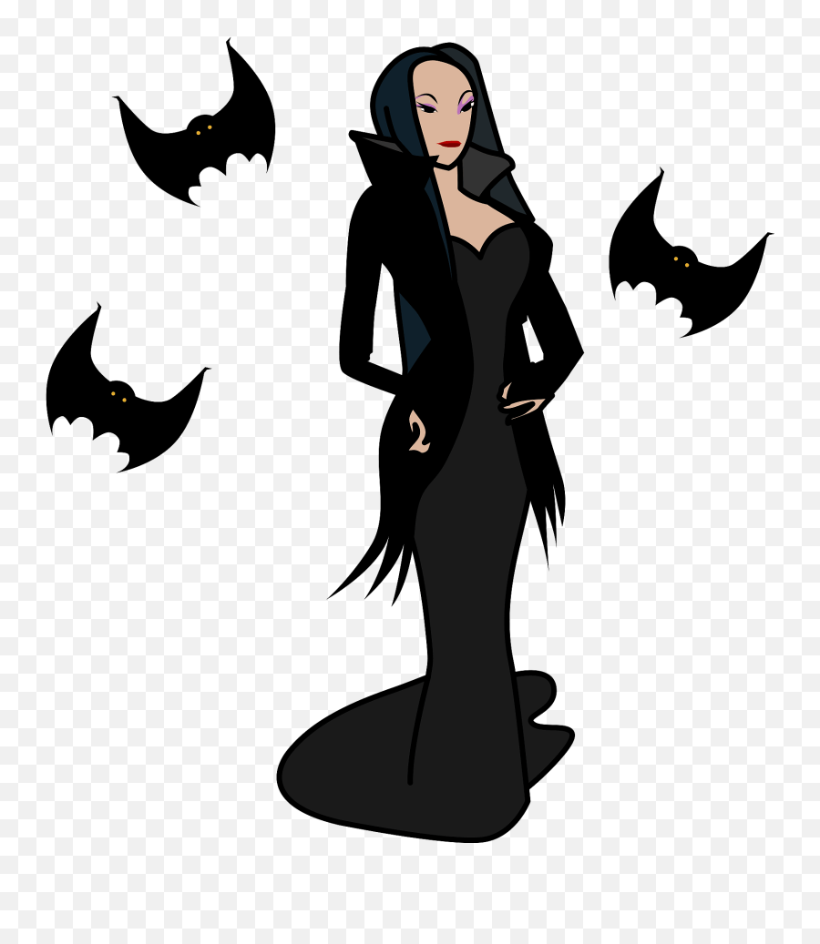 Woman Vampire And Bats Clipart Free Download Transparent Emoji,Vampire Fangs Clipart