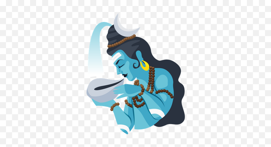 Best Premium Hindu God Shiva Cartoon Face Illustration Emoji,Illustrator Png