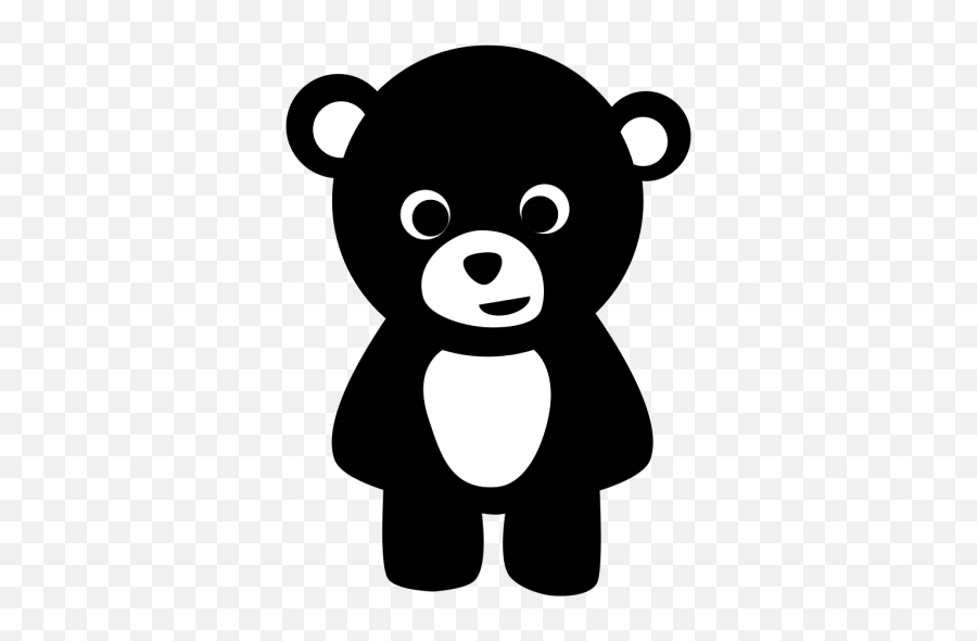 Cartoon Black Bear - Teddy Bear Silhouette Emoji,Bear Clipart Black And White