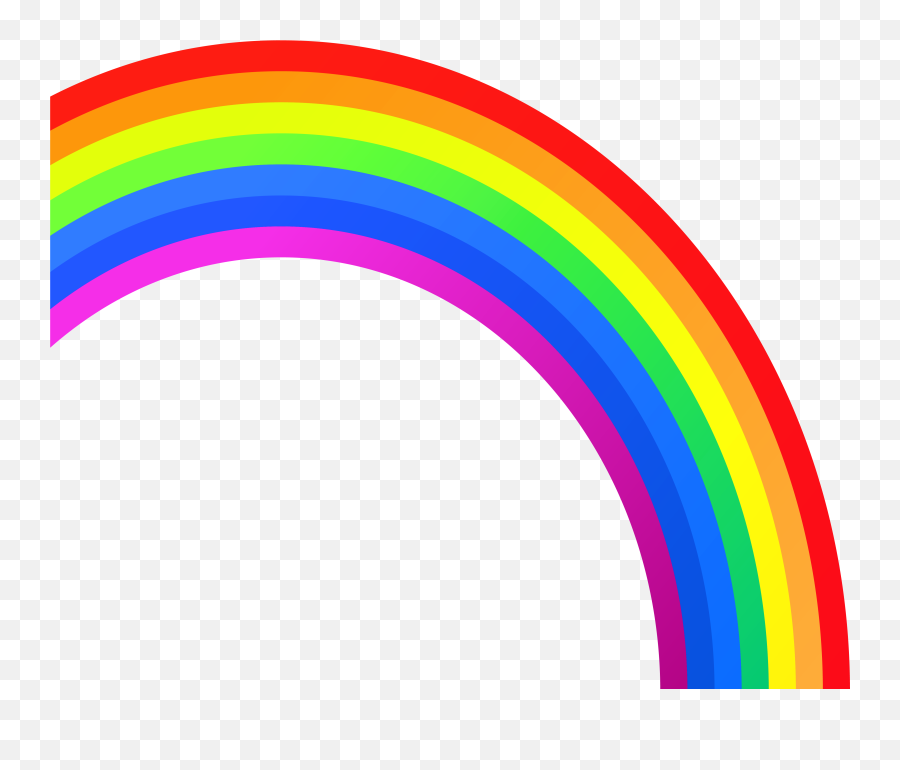 Half Rainbow Clipart - Transparent Background Half Rainbow Clipart Emoji,Rainbow Clipart Black And White