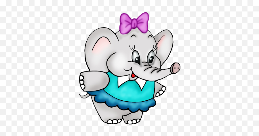 Elephant Silhouette Clip Art Gray Elephant Clip Art Vector - Cartoon Girl Elephant Clipart Emoji,Elephant Silhouette Clipart