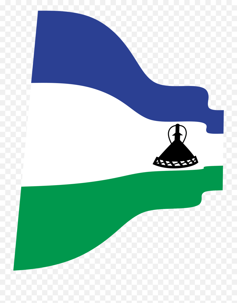 Lesotho Wavy Flag Clipart Free Download Transparent Png - Lesotho Emoji,Usa Flag Clipart