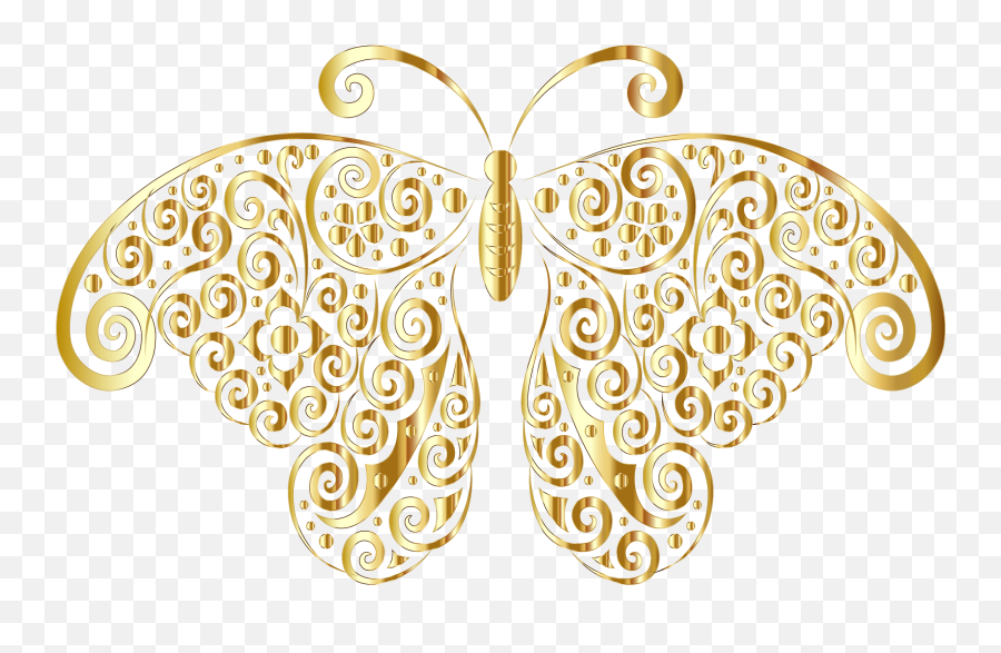 Gold Flourish Cliparts - Gold Butterflies Transparent Png Gold Butterflies With Transparent Backgrounds Emoji,Butterflies Transparent