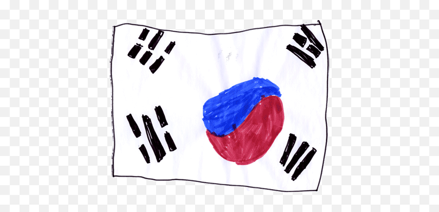 Download Drawn Flag Korean - Art Paint Emoji,Korean Flag Png