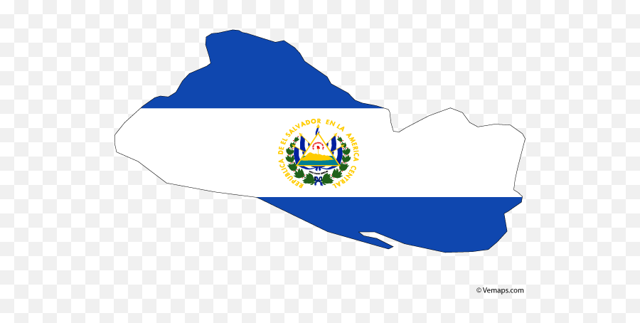 Flag Map Of El Salvador - Flag El Salvador Map Outline Emoji,El Salvador Flag Png
