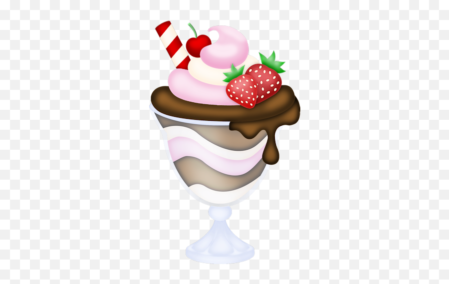Strawberry Sundae Pic Art - Desenhos De Sobremesa Png Emoji,Food Clipart