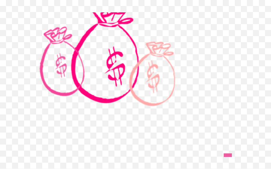 Pink Clipart Money - Pink Money Bag Transparent Emoji,Money Bag Png