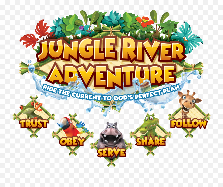 Vbs 2018 Jungle River Adventure Logo 2 - Png Download Png Clipart Png Download Jungle Adventure Logo Emoji,Adventure Logo