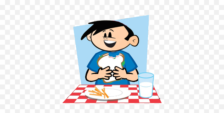 Boy Eating Lunch Clipart - Take A Breakfast Emoji,Lunch Clipart