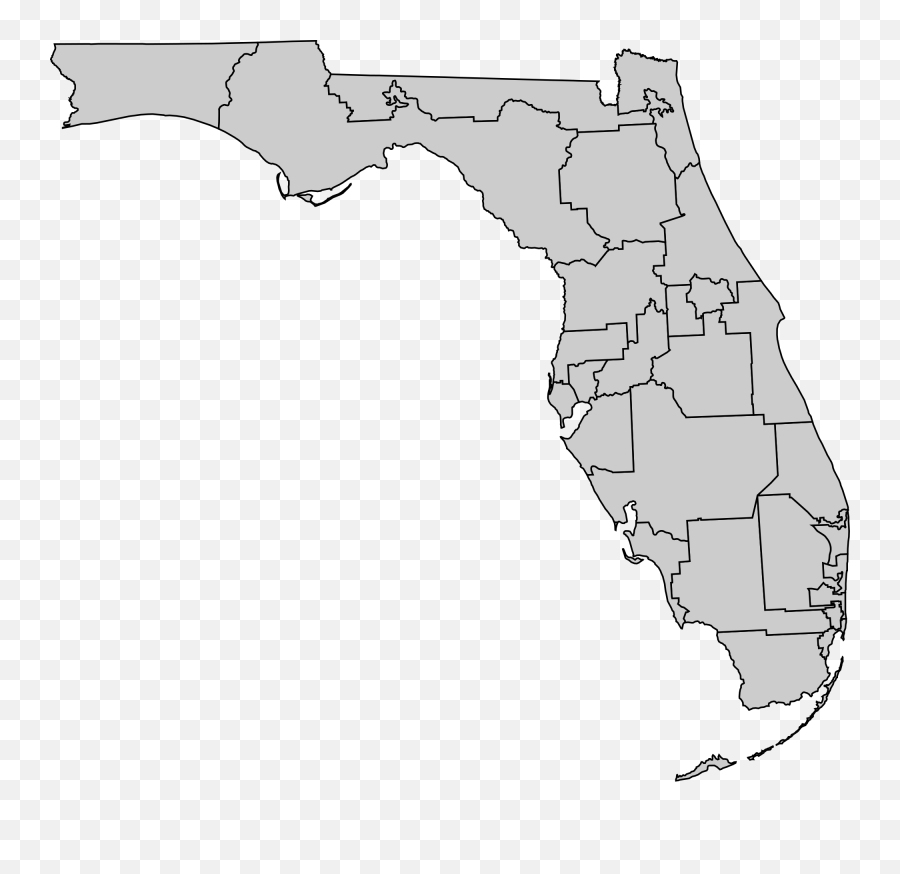 Florida Outline Map Outline - Transparent Florida State Shape Emoji,Florida Outline Png