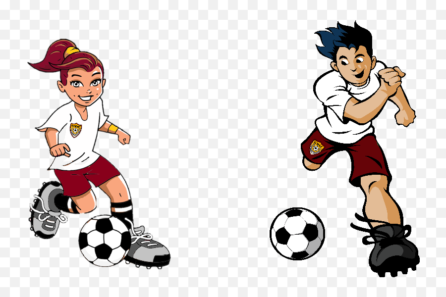 Soccer Player Cartoon Png Clipart - Clipart Picture Of A Girl Playing Football Emoji,Soccer Player Clipart