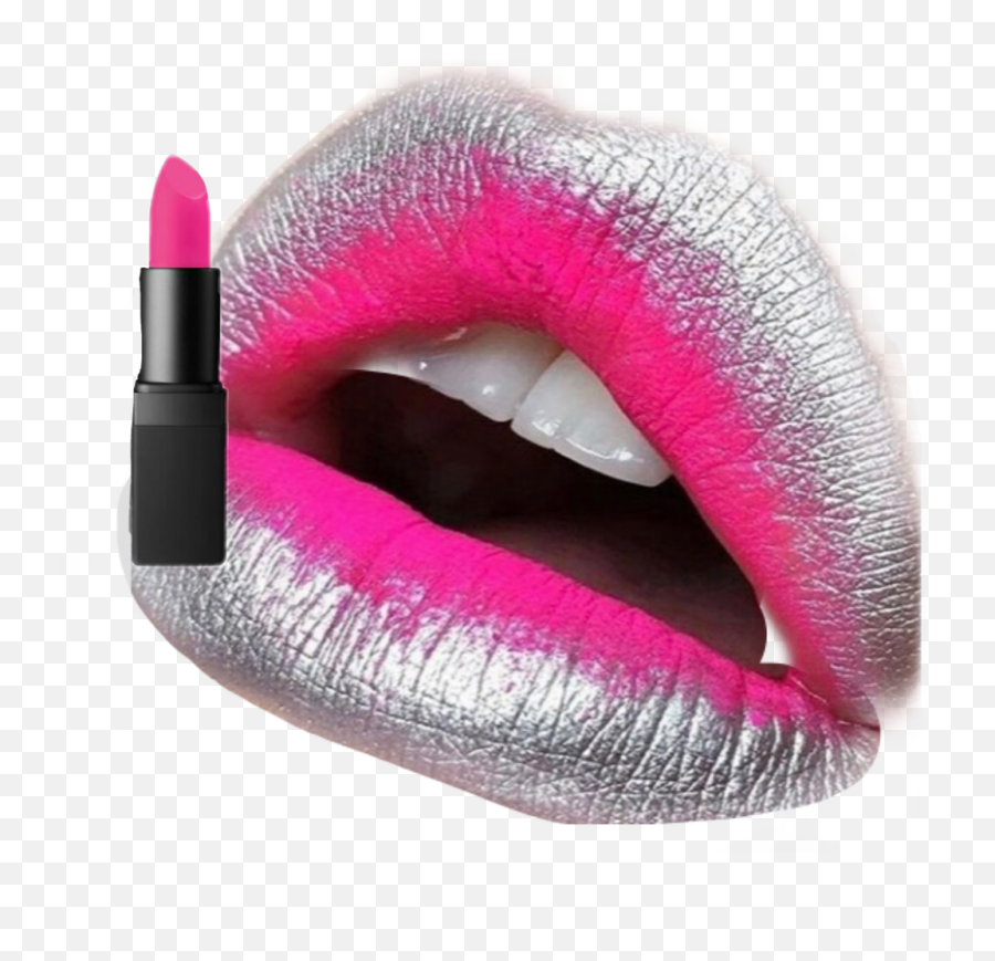 Labial Png - Sclipstick Sticker Pink Ombre Lips 3358041 Red And Silver Ombre Lips Emoji,Pink Lips Png