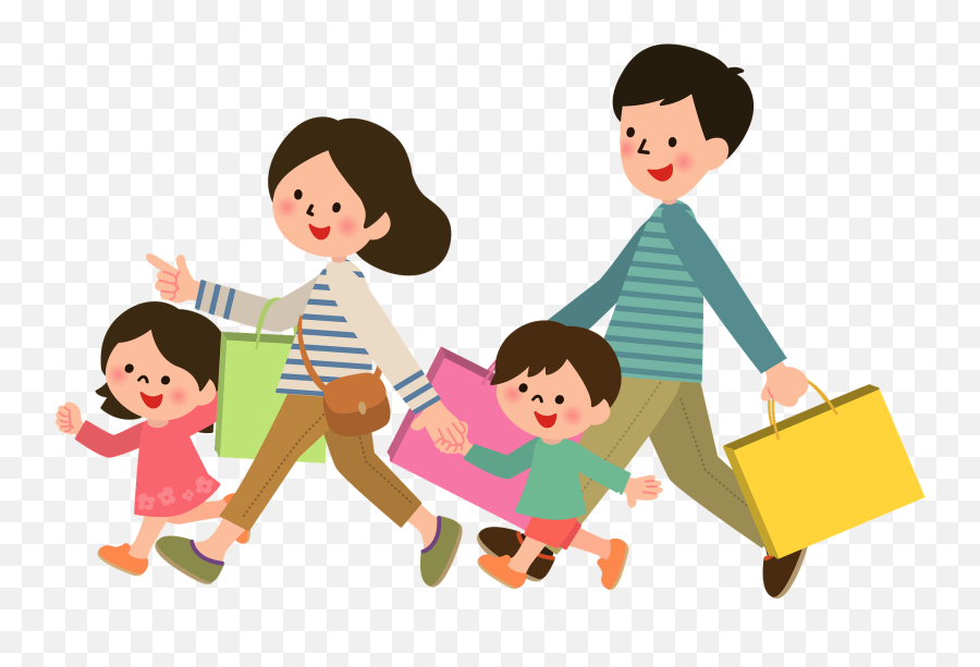 Family Is Shopping Clipart - Shopping Family Clip Art Png Emoji,Shopping Clipart