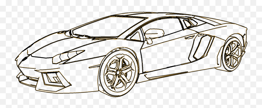Lamborghini Aventador Clipart Png - Car Lamborghini Outline Transparent Emoji,Lamborghini Transparent