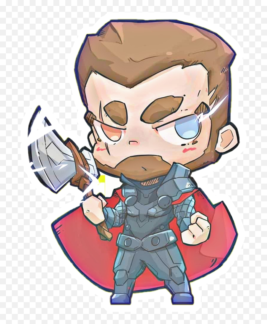Thor Chibi Fan Art Sticker - Thor Chibi Avengers Endgame Emoji,Thor Transparent