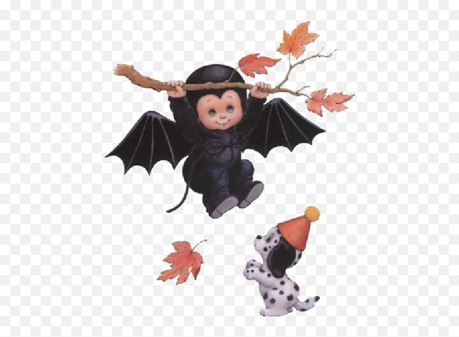 Cute Halloween Baby Witches Cartoon Clip Art Images - Ruth Emoji,Halloween Bat Clipart