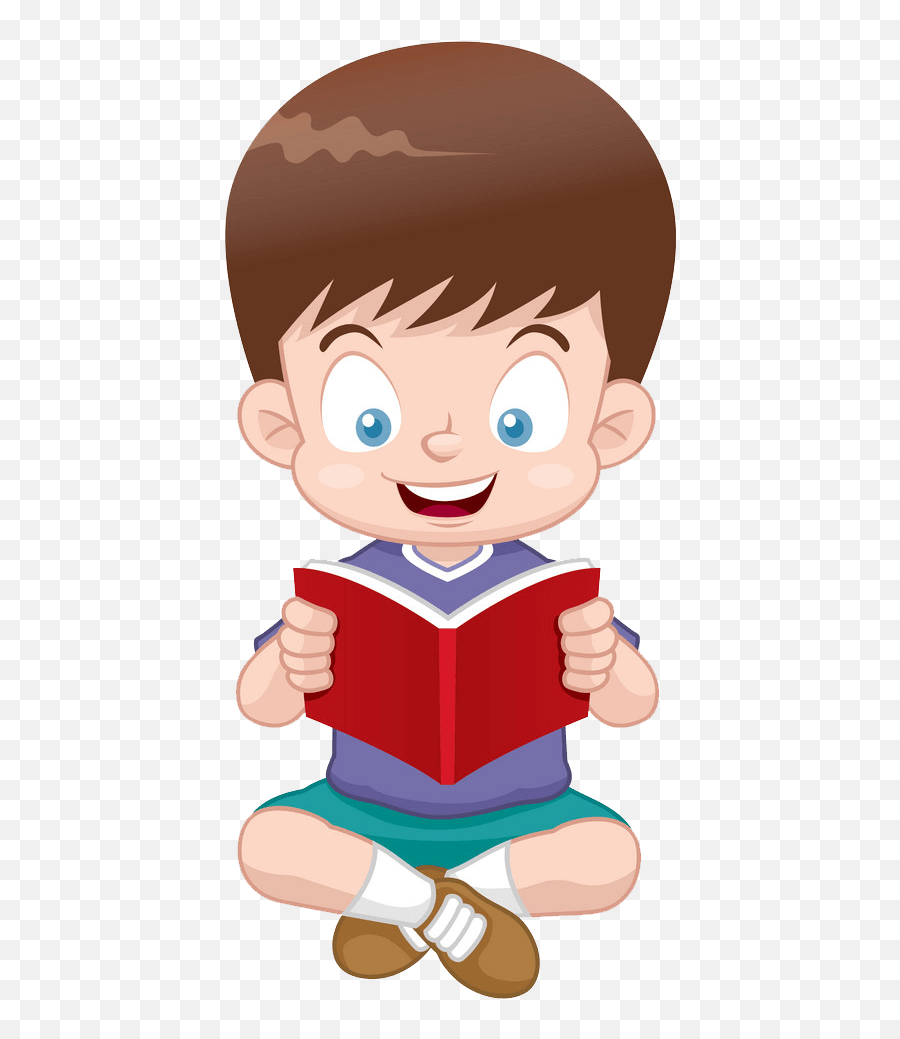 Happy Boy Reading Clipart Transparent - Clipart World Boy Read Cartoon Emoji,Reading Clipart