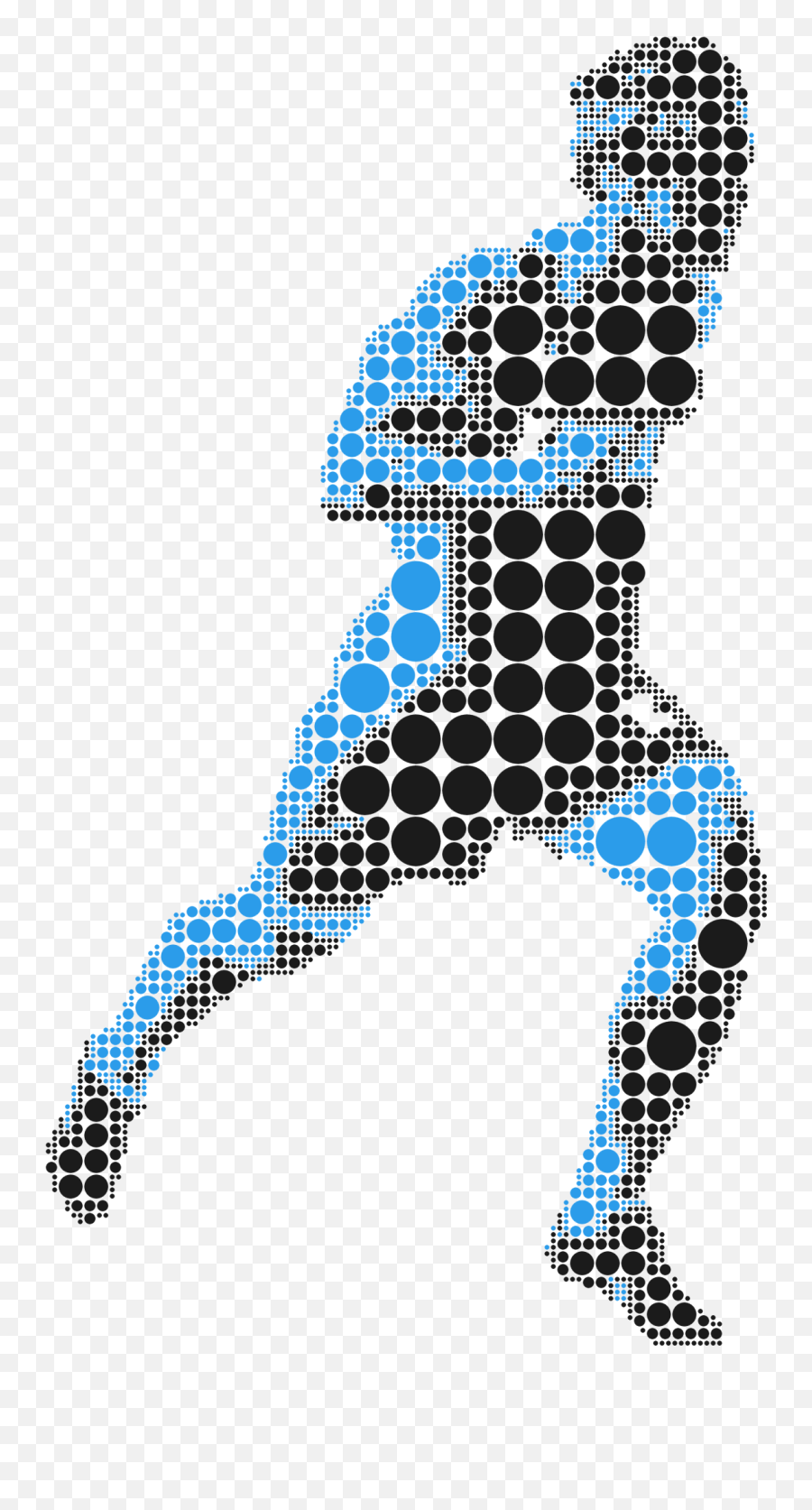 Black Blue And White Silhouette Of The Running Person With Emoji,Running Man Clipart