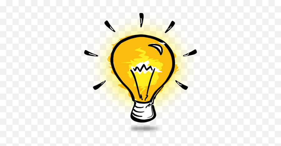 Simple Light Bulb Thinking Clip Art Idea Generation - Light Powerpoint Animated Light Bulb Emoji,Light Bulb Clipart