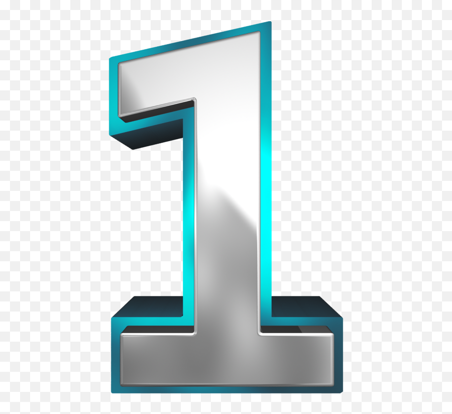 Metallic Number 1 Png Transparent Png - Metallic And Blue Number Emoji,1 Clipart