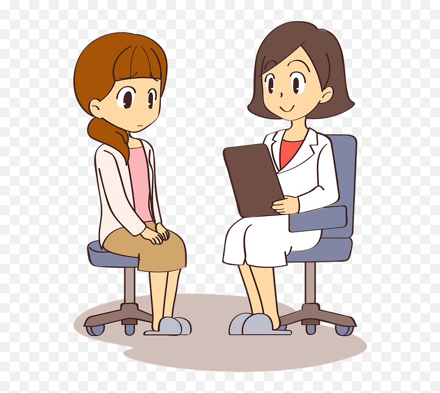 Doctor And Woman Patient Clipart - Visita Al Medico Dibujo Emoji,Women Clipart