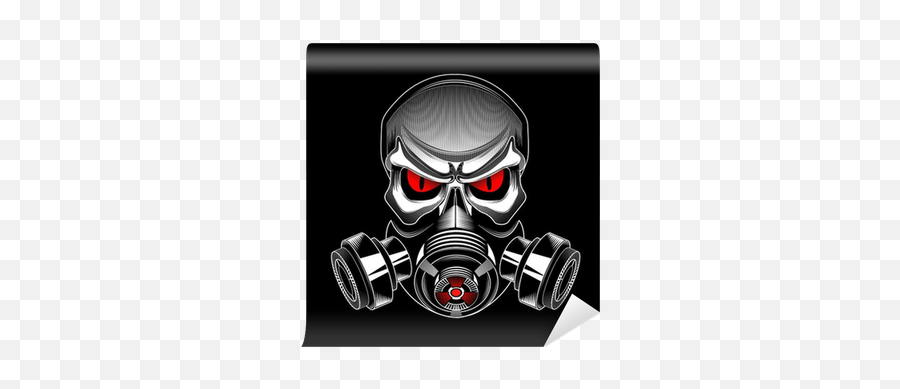 Skull Wearing A Gas Mask Wall Mural U2022 Pixers - We Live To Change Skull With Gas Mask Emoji,Gas Mask Png