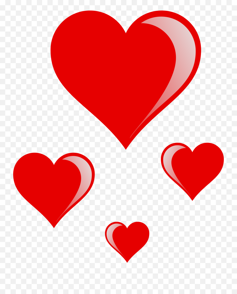 Red Hearts Of Different Sizes - Clipart Heart Png Emoji,Red Heart Transparent Background