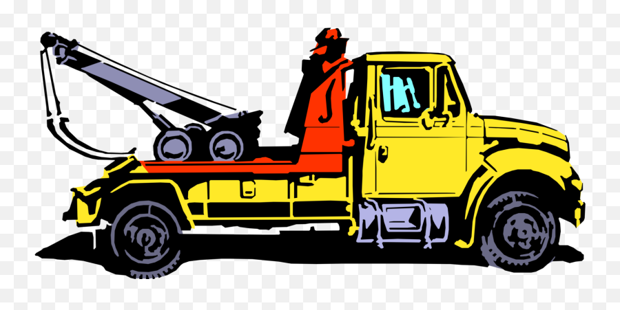 Tow Truck Wrecker Vehicle - Vector Tow Truck Png Emoji,Tow Truck Clipart