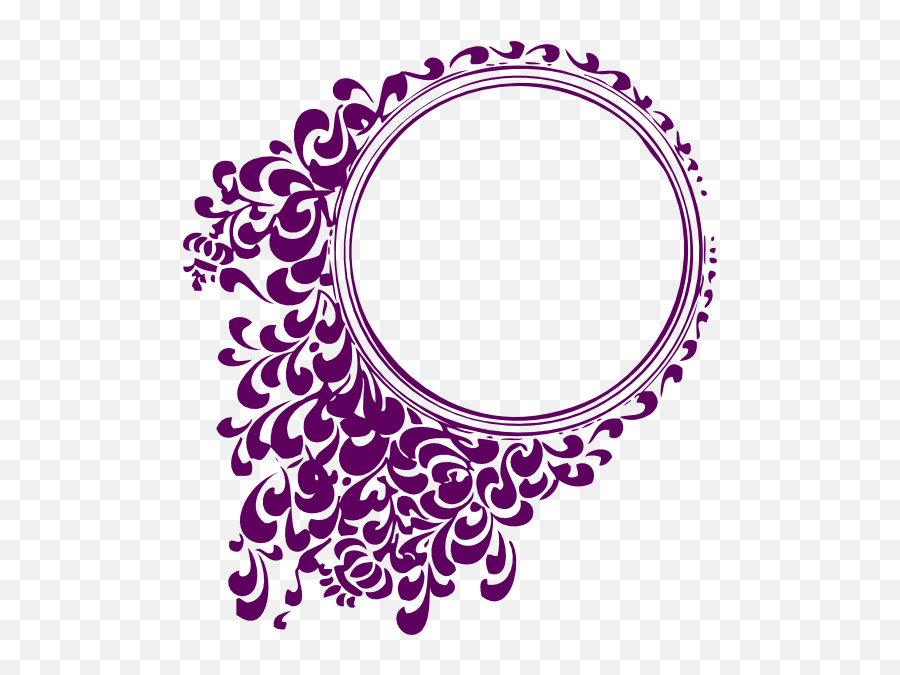 Purple Filigree Circle Clip Art At - Circle Png Frame Hd Emoji,Purple Circle Png