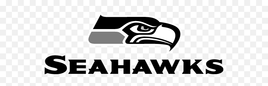 Black And White Seahawks Logo - Seattle Seahawks Logo Text Emoji,Seahawk Logo 2015